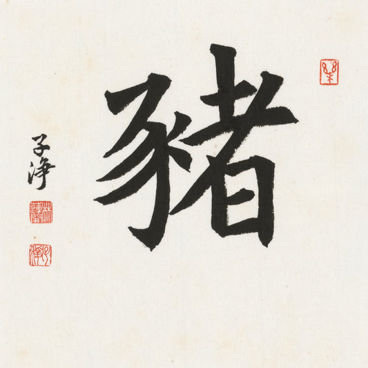 Pig / 豬｜Regular Script Calligraphy
