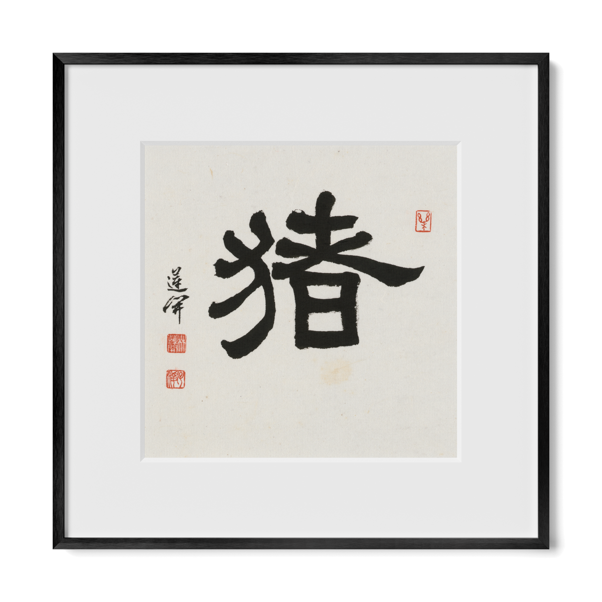 pig-clerical-12x12-premium-black-metal