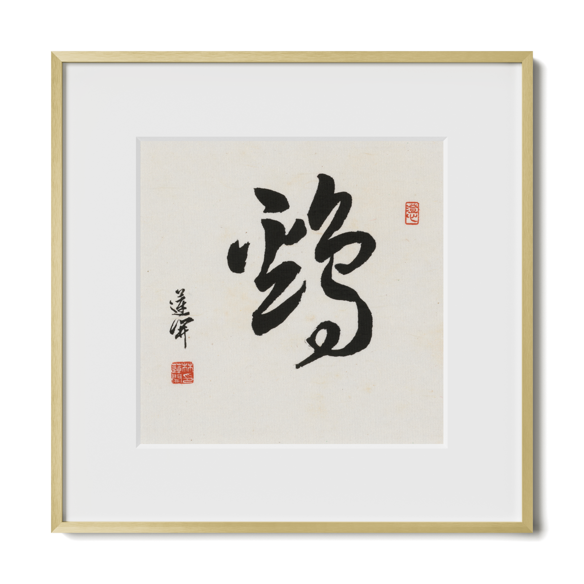 rooster-cursive-12x12-premium-gold-metal