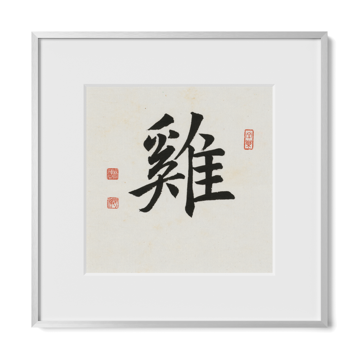 rooster-regular-12x12-premium-silver-metal