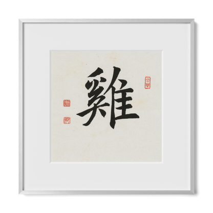 rooster-regular-12x12-premium-silver-metal